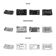 Fototapeta premium Vector design of ticket and admission icon. Set of ticket and event vector icon for stock.