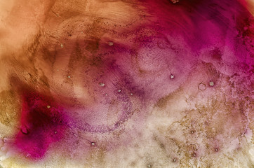 Liquid Motion Abstract in Burgundy Red and Magenta