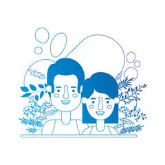 couple with plants characters
