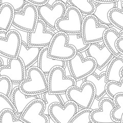 Fototapeta premium Gingerbread. Black and white illustration for coloring book or page. Christmas, holiday background.