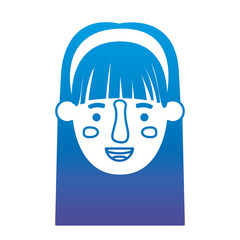 beautiful and young woman head