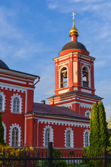 Fototapeta na wymiar Small rural temple. Orthodox Church. Russia. Moscow region