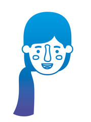 beautiful and young woman head