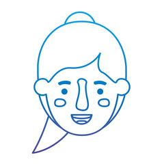 beautiful and young woman head