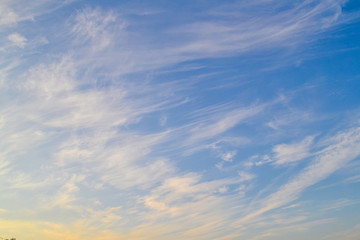 Evening sky. Sunset. Sky with clouds. Beautiful background Dusk sky cloud on sundown.