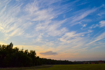Fototapeta na wymiar Evening sky. Sunset. Sky with clouds. Beautiful background Dusk sky cloud on sundown.