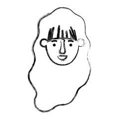 beautiful and young woman head