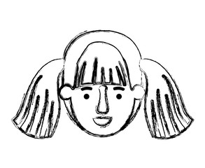 beautiful and young girl head