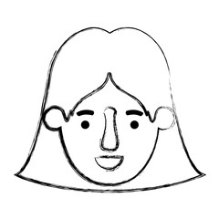 beautiful and young woman head