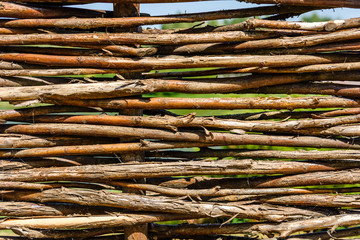 Texture of the wicker fence for the background