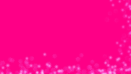 Abstract background with a variety of colorful snowflakes. Big and small.