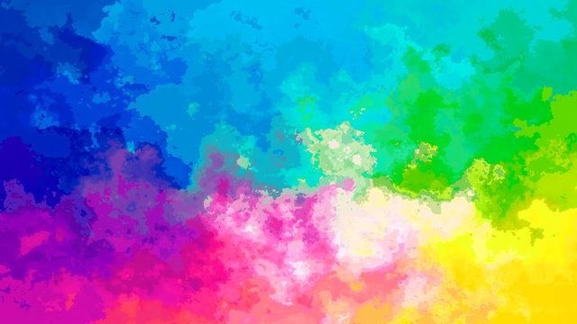 abstract animated stained background seamless loop video - watercolor effect - full color spectrum rainbow