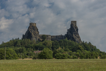 Trosky castle in summer hot color day