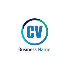 Obraz premium Initial Letter CV Logo Template Design