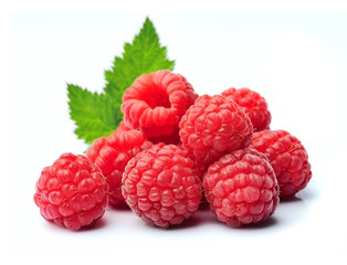 Ripe raspberry isolated.