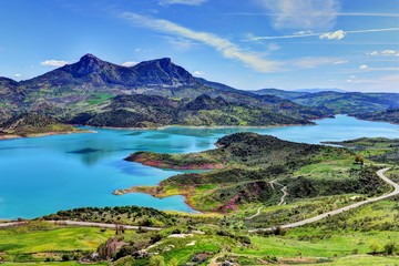 Embalse de Zahara el Gastor reservoir, Sierra de Grazalema Natural Park, Andalucia, Spain © akturer