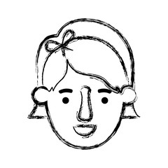 beautiful and young woman head