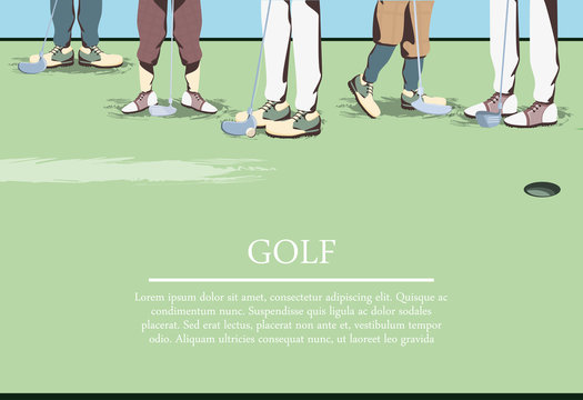 golfer feets on golf course