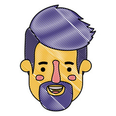 Obraz na płótnie Canvas young man head with beard avatar character