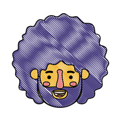 young man with afro head avatar character