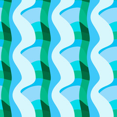 Seamless pattern background with multi-colored wavy lines.