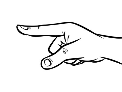 Gesture Hand Pointer cartoon illustration isolated image contour