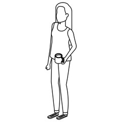 young woman with coffee cup