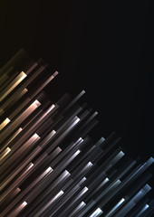 metallic overlap pixel speed in dark background, geometric layer motion backdrop, simple technology template, vector illustration