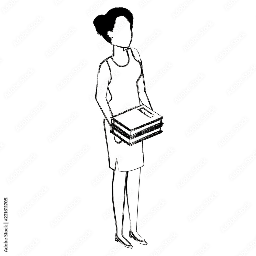 Poster woman with text books