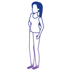 beautiful and young woman character