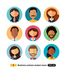 Business people avatars collection flat icons of workers team for web 