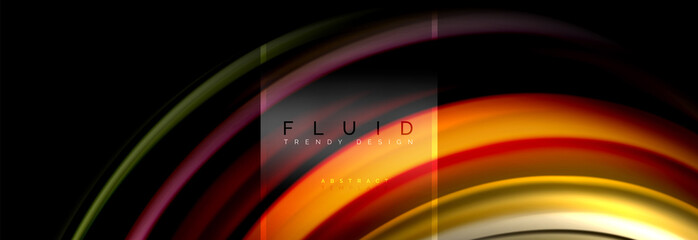 Fluid colors abstract background colorful poster, twisted liquid design on black, colorful marble or plastic wave texture backdrop, multicolored template for business or technology presentation or web