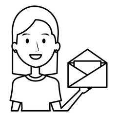 woman with envelope mail