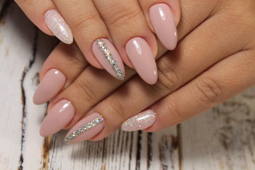 beautiful beige manicure