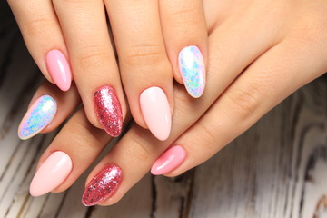 manicure with long nails