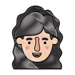 beautiful and young woman head