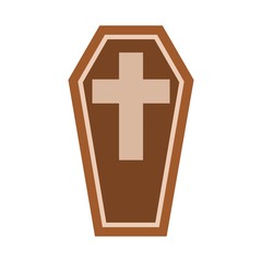 Obraz premium Casket and Cross Icon Flat Graphic Design