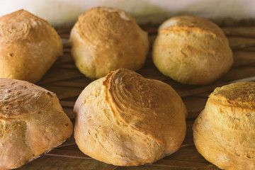 big breads on the table, homemade food