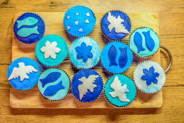cupcakes in blau und weiss
