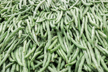 Background of Green Beans sold at city market