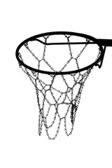 The silhouette of a basketball hoop chain. © Augustas Cetkauskas