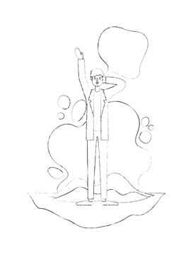 recommend clip art: man with hand up and speech bubble
