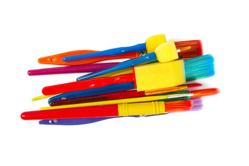  colorful paintbrushes isolated on white