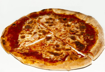 Pizza on white background