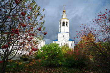 Gate bell tower with the Church of Archangel Michael in Zilantov the Holy Dormition monastery.