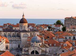 Fototapeta na wymiar Churches from Above in Old Town of Dubrovnik, Croatia