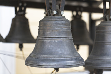 Church bell, several Church bells, bell ringing