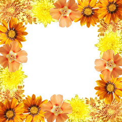 Obraz premium Beautiful floral background of yellow and orange flowers 