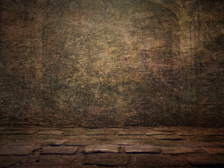 Creative awesome indoor background - Vintage grunge wallpaper with space for design