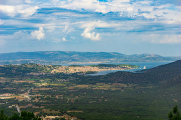 View from the saint George's castle of the Argostoli bay 